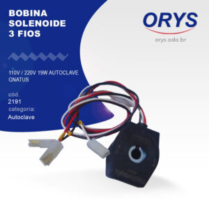 Bobina solenoide 3 fios 110V / 220V 19W Autoclave gnatus