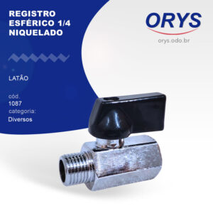 Registro Esférico 1/4 Niquelado Latão