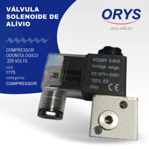 Válvula Solenoide De Alivio P/ Compressor Odontológico 220 V